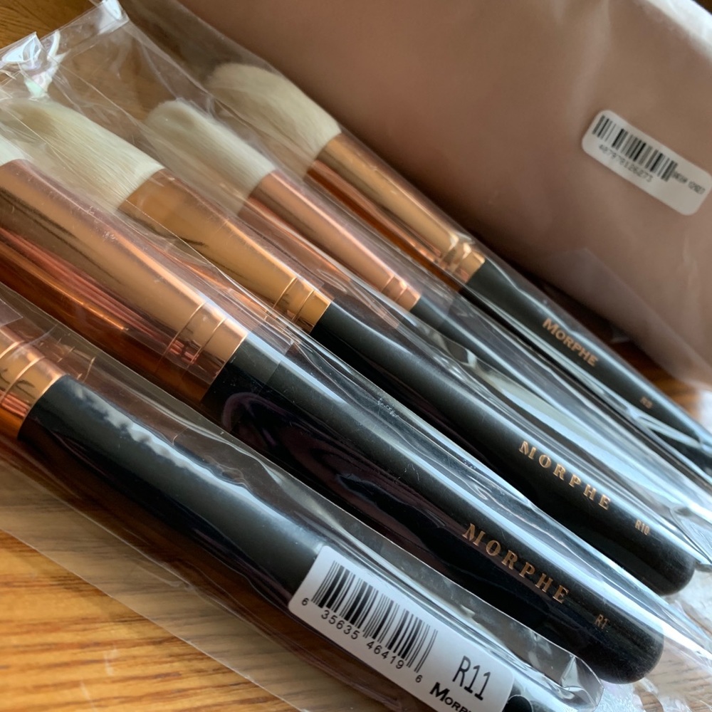 Morphe-Rose Gold Brush set with bag NWT